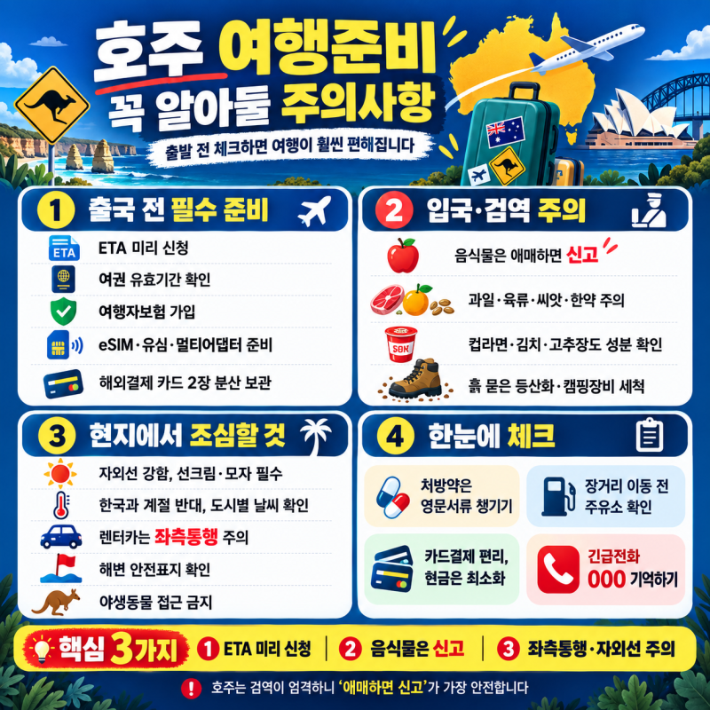 쌀쌀해지면 따뜻한 호주 여행 준비 전 꼭 알아야 할 주의사항 총정리