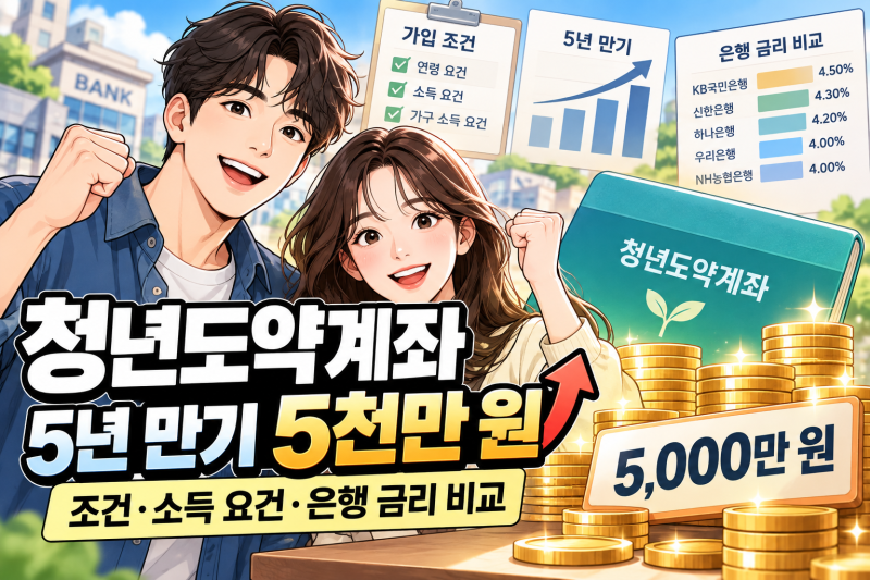청년도약계좌 조건 5년 만기 5천만 원 금리 및 소득 총정리