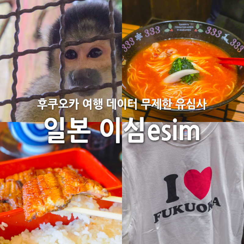 일본 이심 후쿠오카 여행 데이터 무제한 추천 유심사 esim 속도 할인