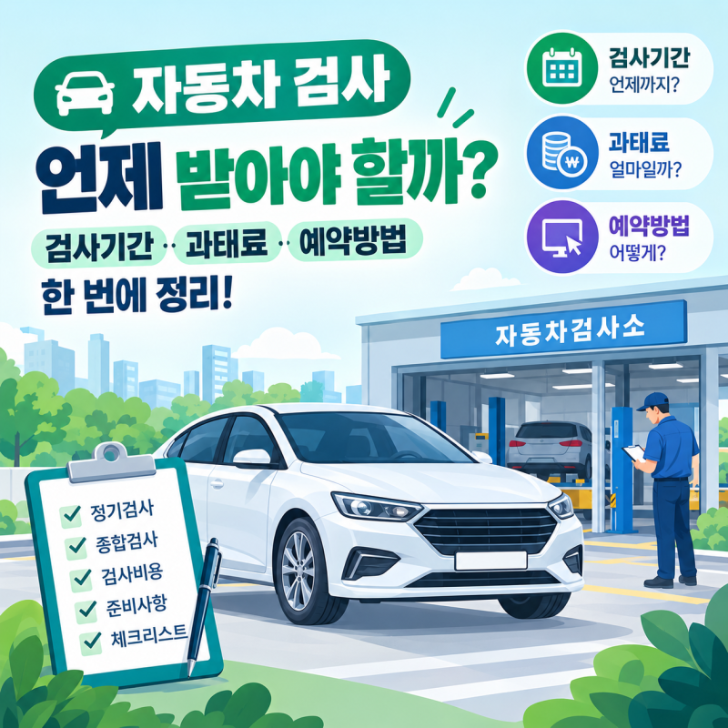 자동차 검사 언제 받아야 할까? 검사기간·과태료·예약방법 한 번에 정리