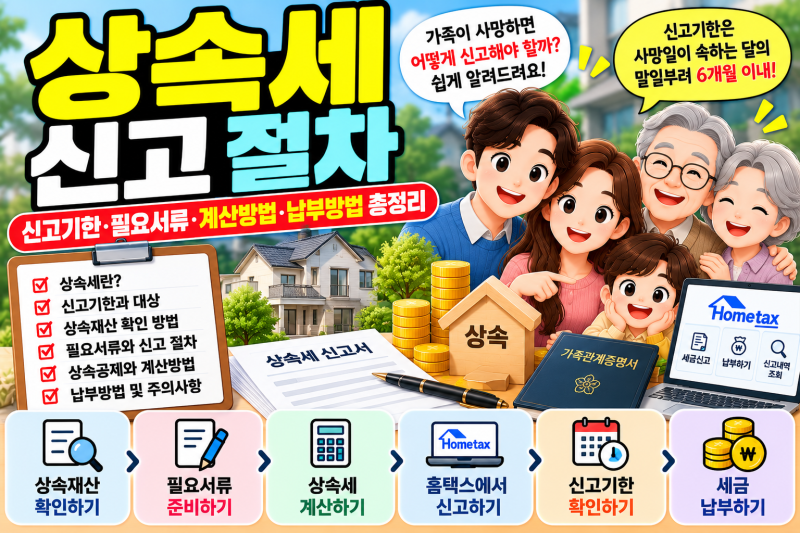 상속세 신고 절차｜신고기한·상속재산 확인·필요서류·납부방법 총정리