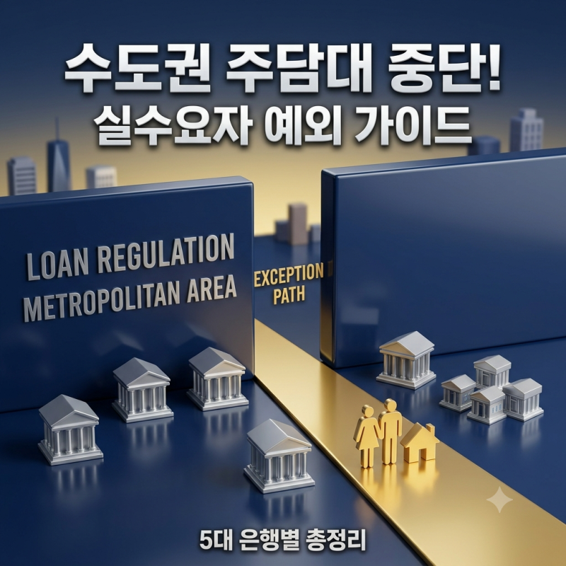 1주택자 수도권 주담대 중단? 5대 은행별 '실수요자 예외' 인정 기준 및 필수 증빙 서류 총정....