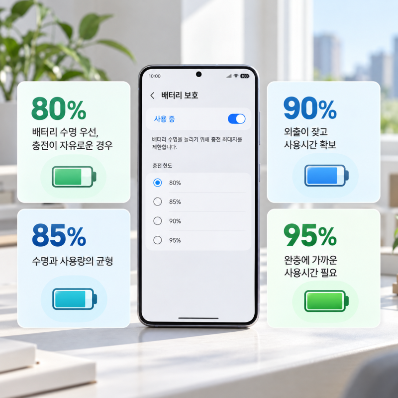 갤럭시 S26 배터리 보호가 배터리 수명에 좋을까?? 배터리 오래쓰는법 꿀팁