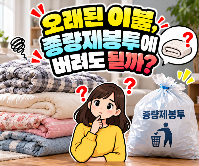 이불 버리는 법, 솜이불·극세사이불·담요·베개 버리는 방법