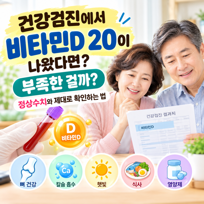 건강검진에서 비타민D 20이 나왔다면? 부족한 걸까? 정상수치와 제대로 확인하는 법