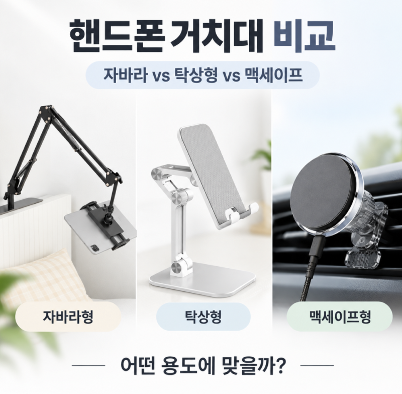 핸드폰 거치대 뭐 사야하지? 자바라 vs 탁상형 vs 맥세이프 종류별 장단점 알아봄