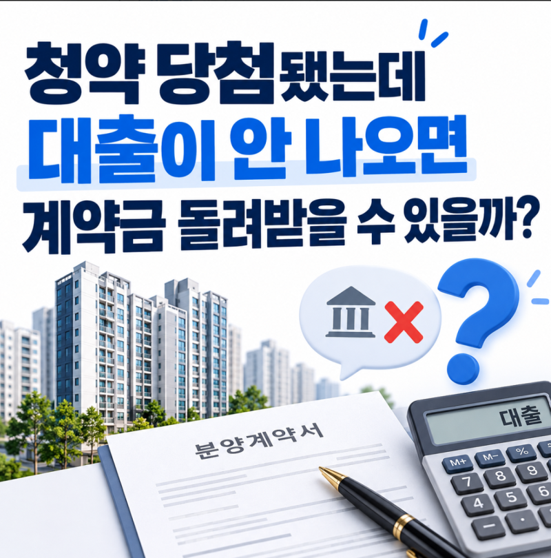 [부동산] 청약 당첨됐는데 대출이 안 나오면 계약금 돌려받을 수 있을까?