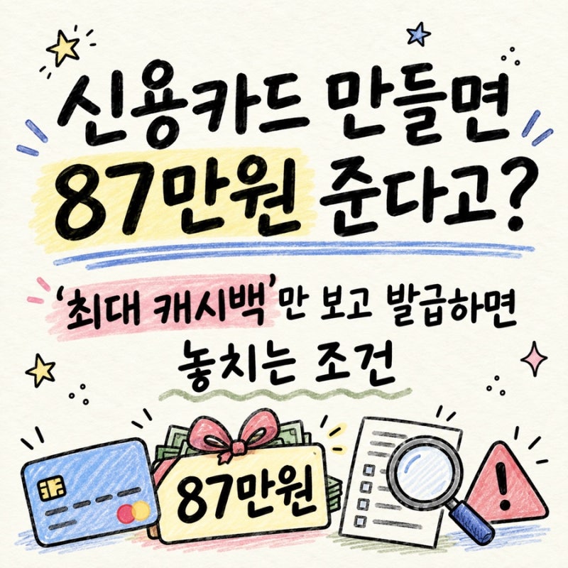 신용카드 만들면 87만원 준다고? ‘최대 캐시백’만 보고 발급하면 놓치는 조건