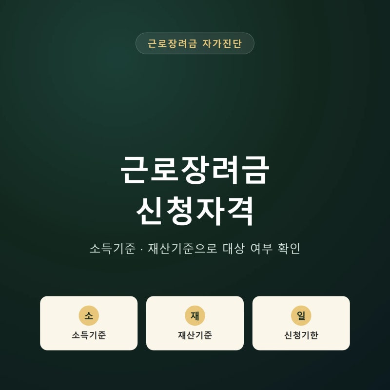 근로장려금 신청자격 소득기준·재산기준·다음신청일