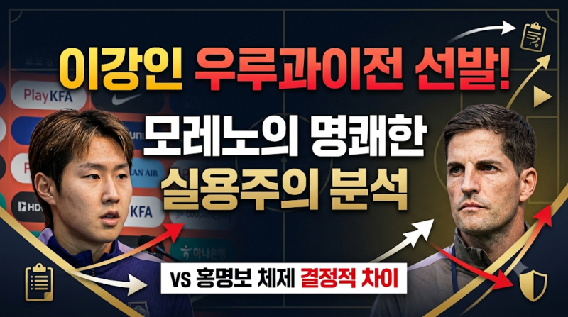 이강인 우루과이전 선발 출격 | 모레노 감독의 명쾌한 실용주의 축구와 홍명보 체제 차이점 ....