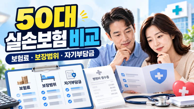 50대 실손보험 비교｜보험료·보장범위·자기부담금 가입 전 꼭 확인하세요