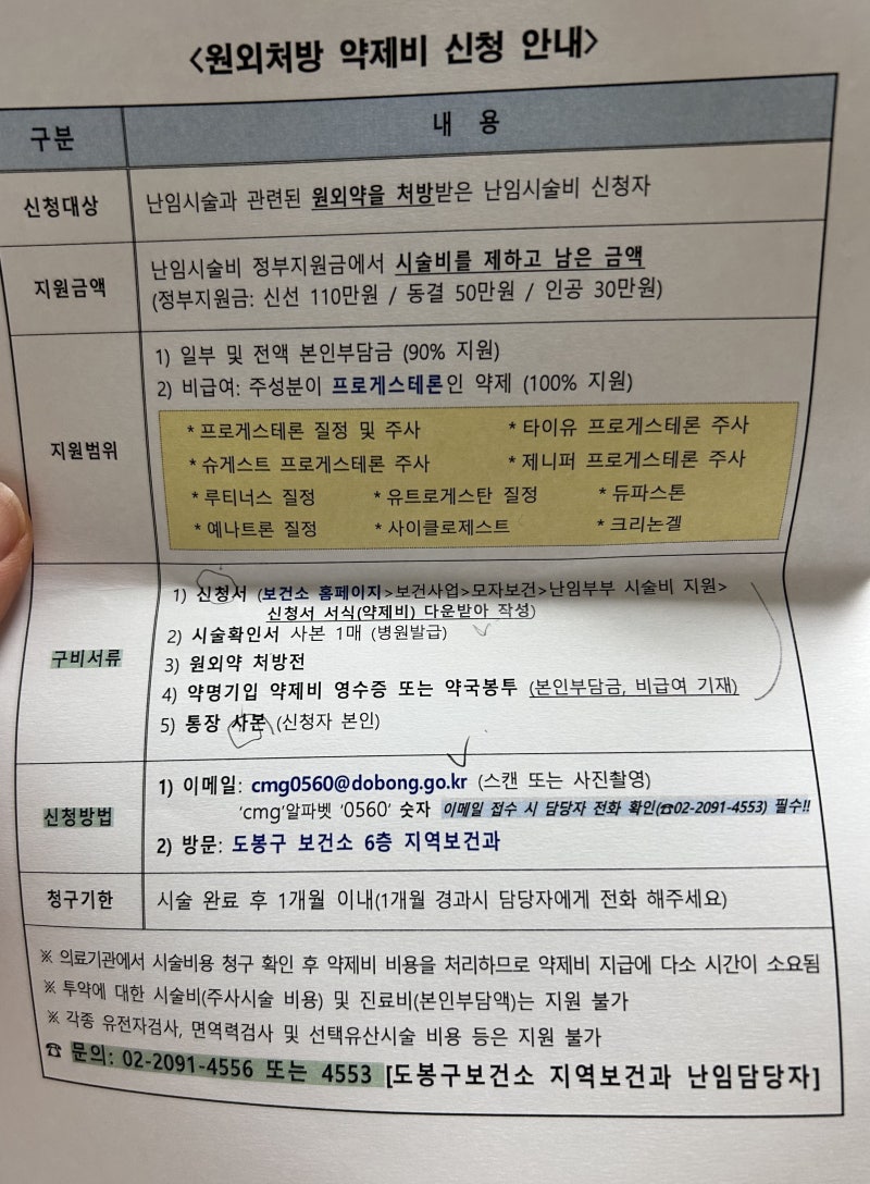 임신 준비 일기 #9 인공수정 약제비 신청 방법 - 신청서 작성 & 필요서류 총정리