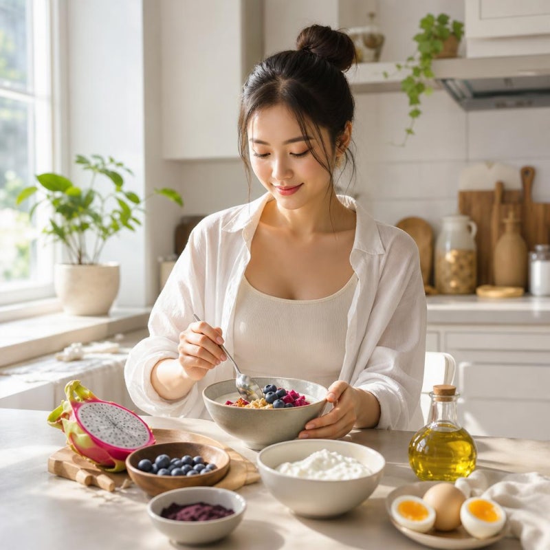 2026 한다감 아침식단 공개, 그릭요거트·용과·블루베리 조합 분석
