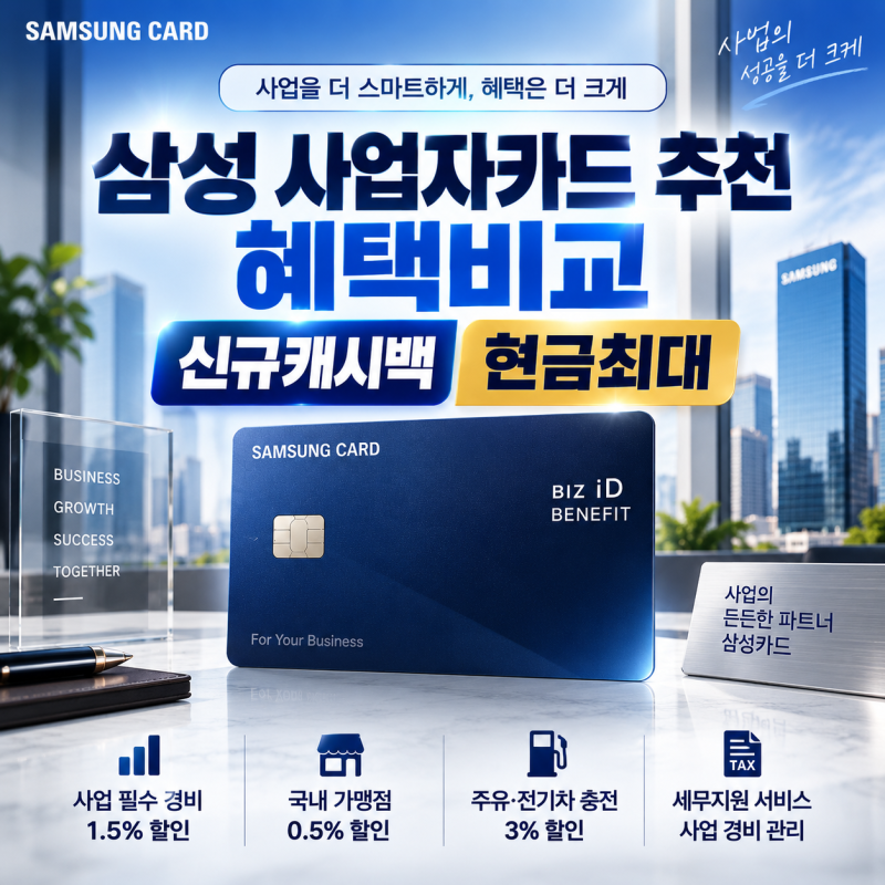 삼성카드 사업자카드 추천 베네핏카드 4대보험 납부 및 설계사 캐시백