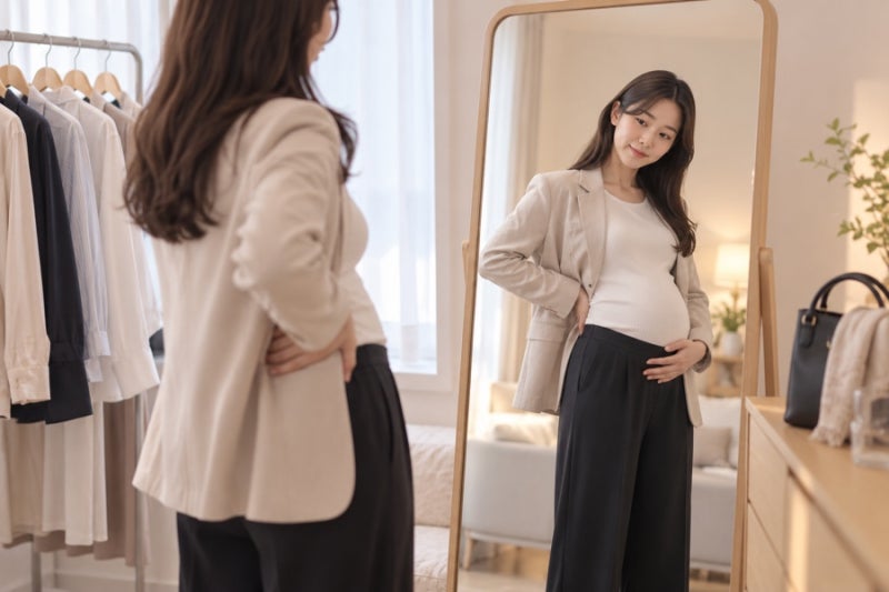 임신한 티 덜 나는 옷｜직장인 임산부 체형 커버 출근룩 정리