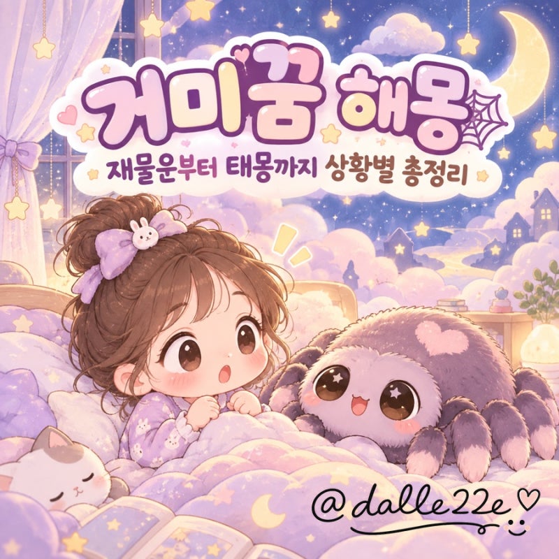 거미꿈 해몽 재물운부터 태몽까지 상황별 총정리