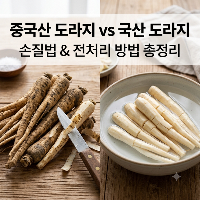 중국산 도라지 손질법, 국산과 다른 전처리 방법