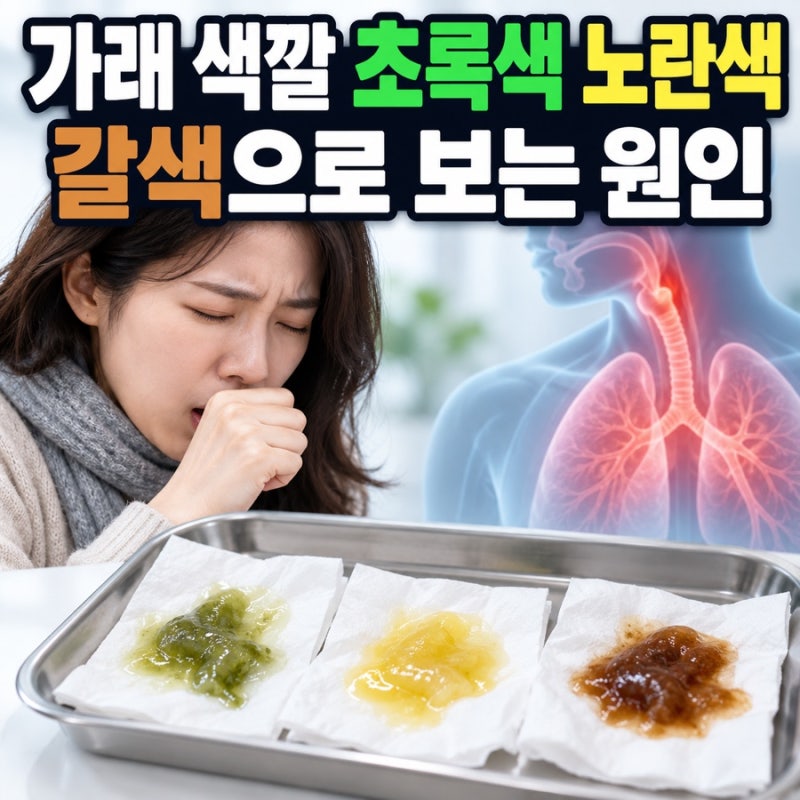 가래색깔 초록색 노란색 갈색으로 보는 원인