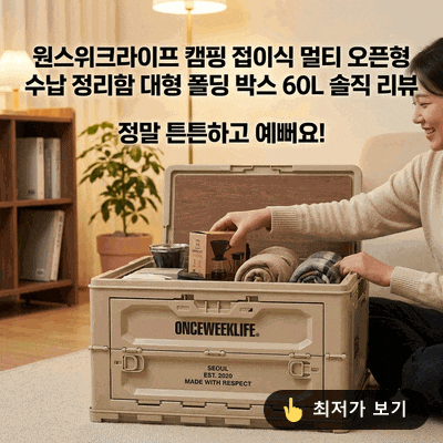 원스위크라이프 캠핑 접이식 멀티 오픈형 수납 정리함 대형 폴딩 박스 60L 솔직 리뷰