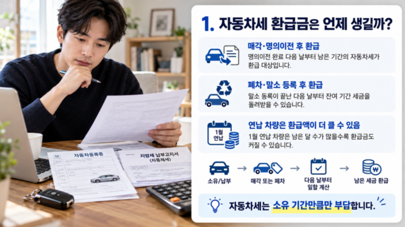 자동차세 환급, 차 팔고 나서 꼭 확인하셨나요?