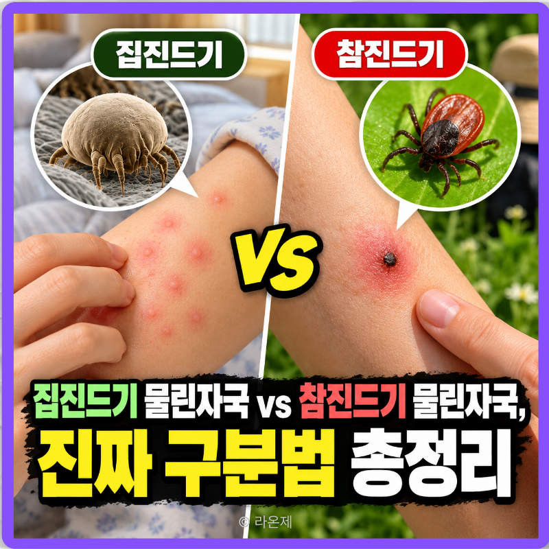 집진드기 물린자국 vs 참진드기 물린자국, 진짜 구분법 총정리