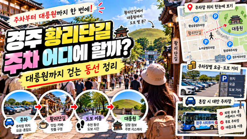 경주 황리단길 주차 어디에 할까? 대릉원까지 걷는 동선 정리