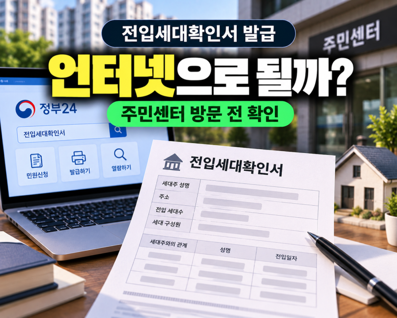 전입세대확인서 발급, 인터넷으로 받을 수 있을까?