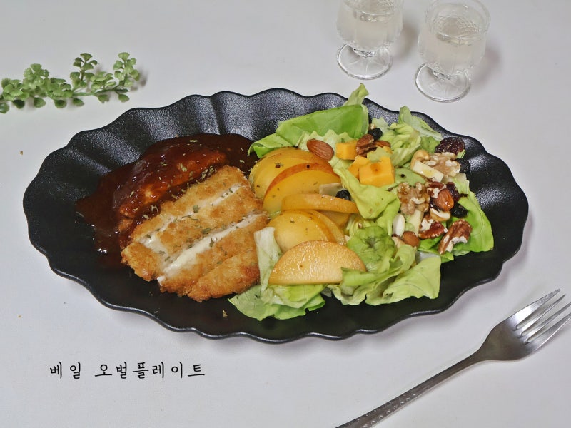 고급스러운 플레이팅 접시 추천 셀비 베일 오벌 플레이트