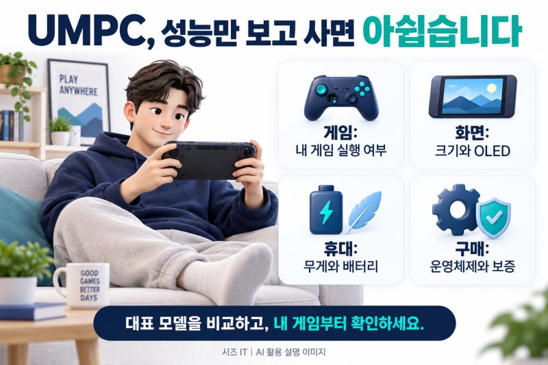 UMPC 추천 4종 비교, 누워서 PC 게임하려다 후회하지 않으려면?