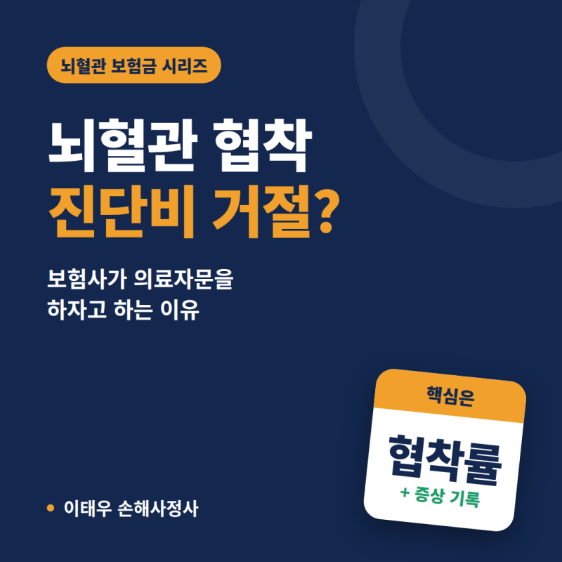 뇌혈관 협착 진단비 거절? 보험사가 의료자문을 하자고 하는 이유