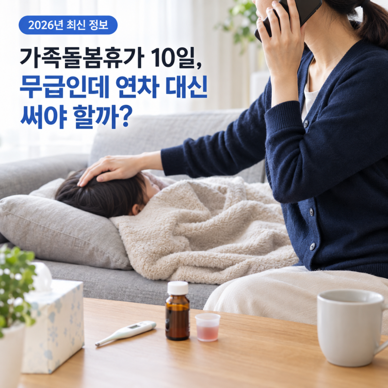 가족돌봄휴가 무급 vs 연차, 하루 차이 계산해보면 (2026 기준)