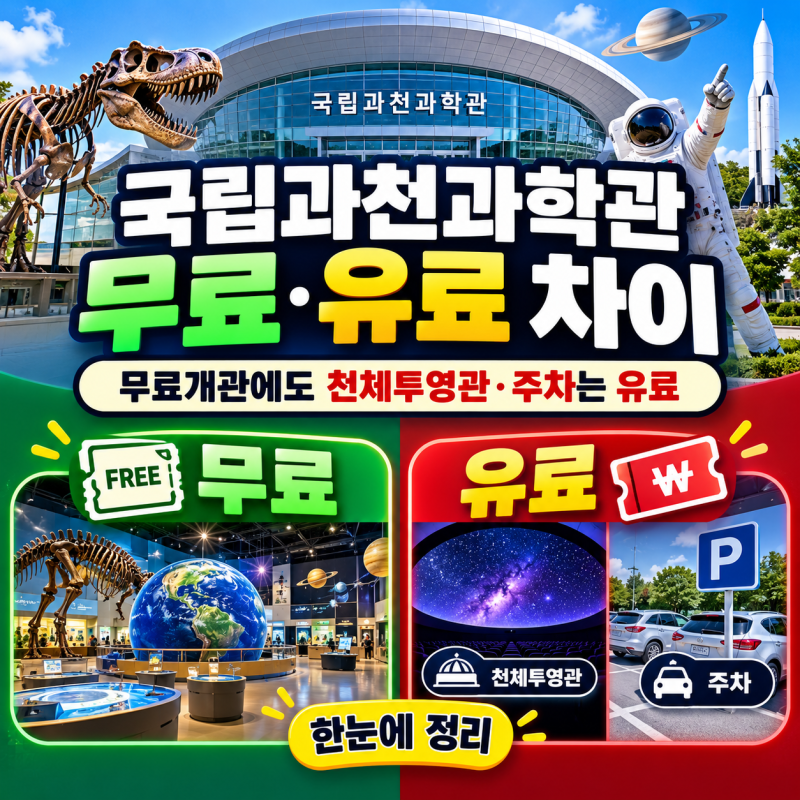 국립과천과학관 무료·유료 차이｜무료개관에도 천체투영관·주차는 유료입니다
