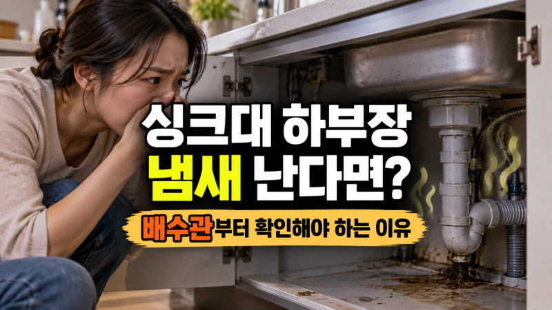싱크대 하부장에서 냄새가 난다면? 배수관부터 확인해야 하는 이유