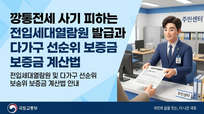 깡통전세 사기 피하는 전입세대열람원 발급과 다가구 선순위 보증금 계산법