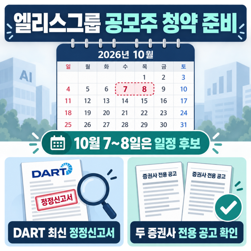 엘리스그룹 공모주 청약 준비: 10월 7~8일 일정 후보와 미래에셋·삼성증권 확인법