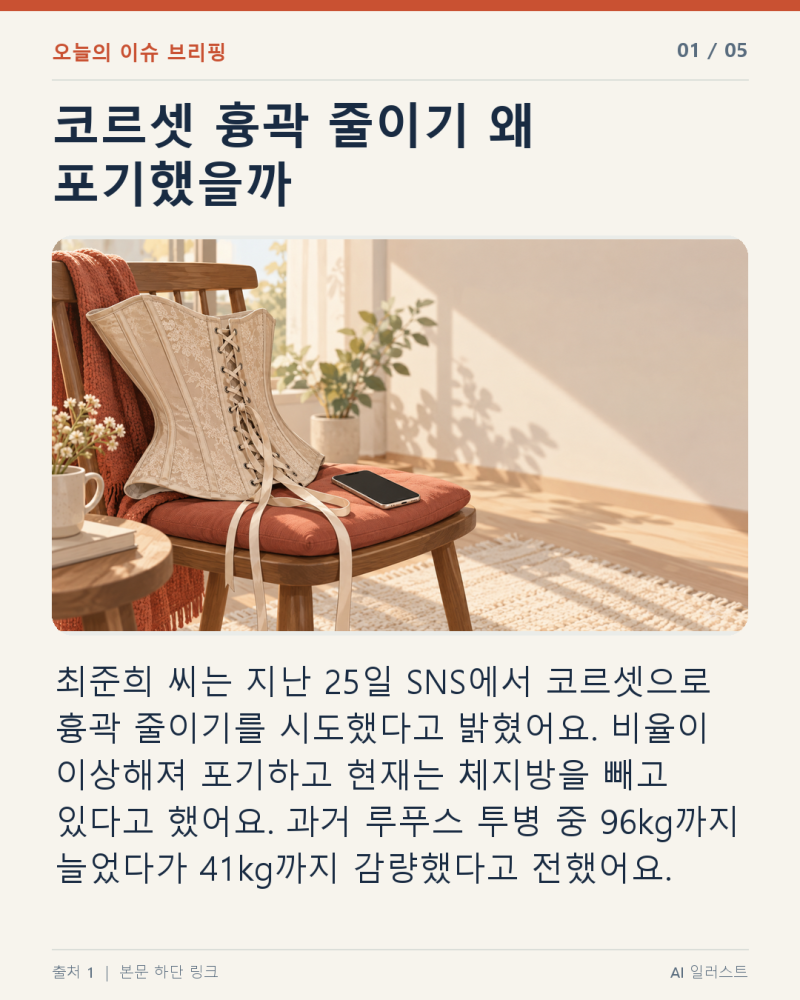 96kg에서 41kg 감량한 최준희의 코르셋 흉곽 교정 뭐길래