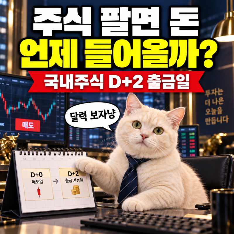주식 팔면 돈 언제 들어오나? 국내주식 D+2 출금일