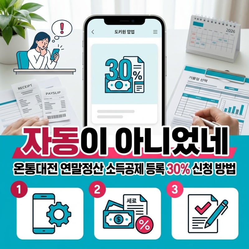 "자동이 아니었네" 온통대전 소득공제 등록 30% 신청 방법