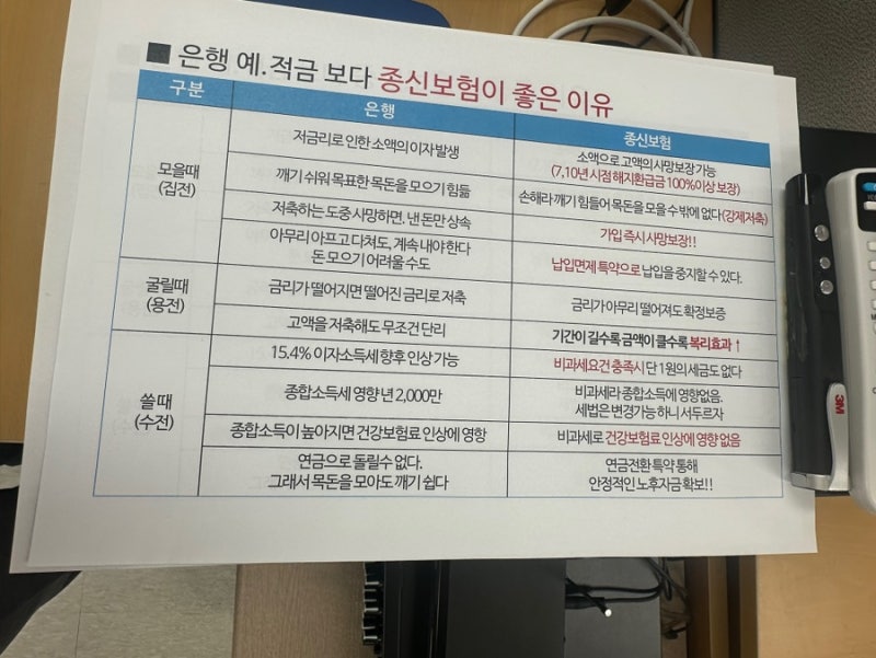 종신보험이 은행예적금보다 좋은이유, 그리고 은행 예적금이 더 좋은 이유