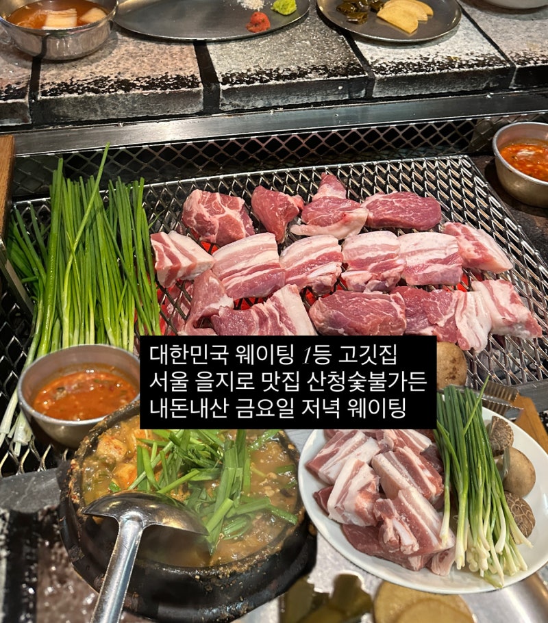 서울 1등 웨이팅고깃집 을지로 산청숯불가든 금요일저녁 웨이팅 솔직후기
