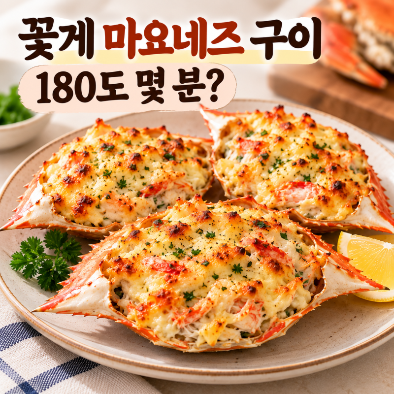 꽃게 마요네즈 구이 레시피, 에어프라이어 180도 몇 분 구울까