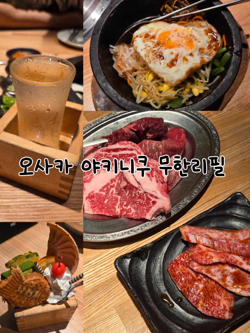[오사카 맛집] 야키니쿠 리키마루 난바 미나토마치점 : 야키니쿠 주류 무한리필 후기