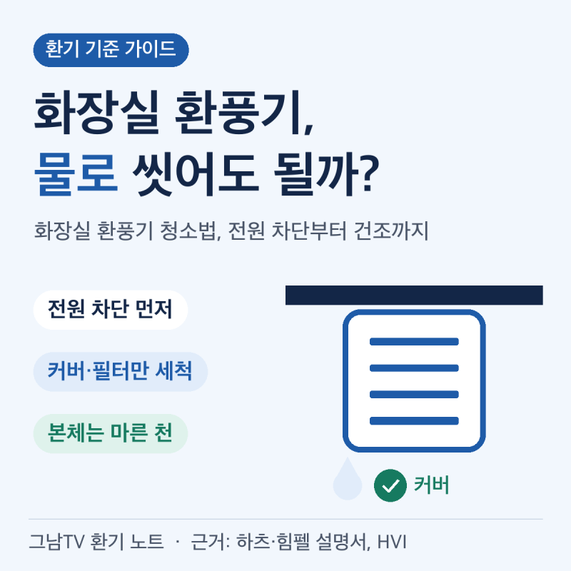 화장실 환풍기 청소법, 전원 차단부터 커버 건조까지