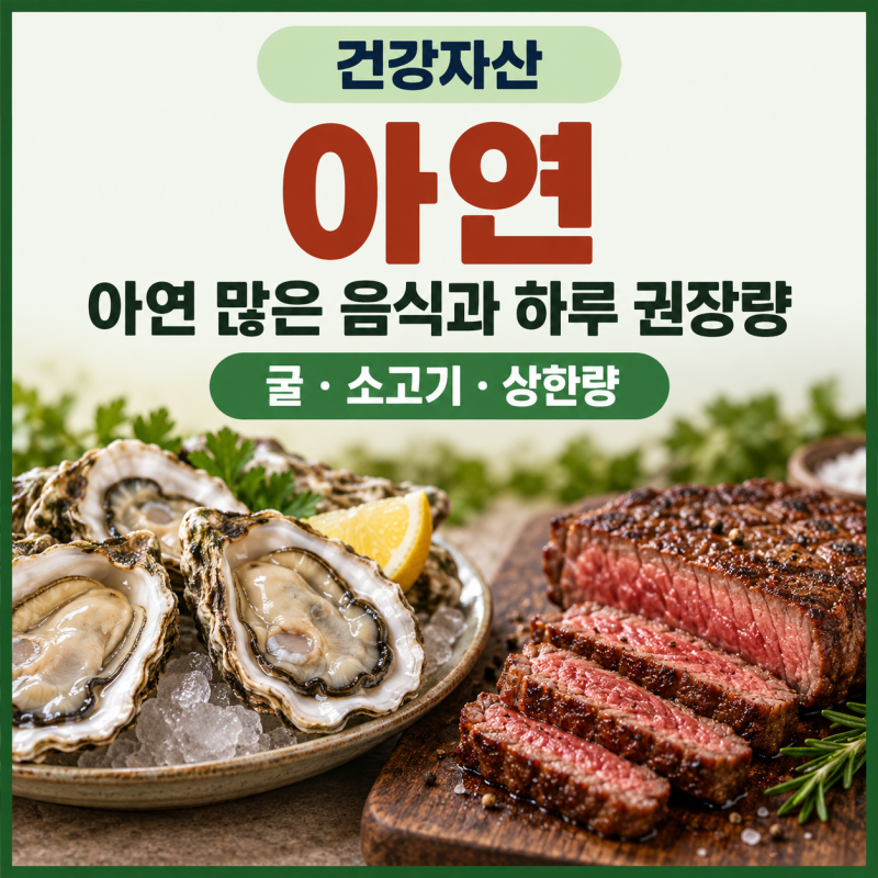아연 효능과 부작용, 많이 들어있는 음식