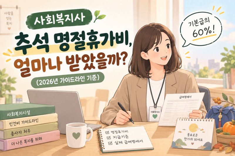 사회복지사 추석 명절휴가비, 얼마나 받았을까? (2026년 가이드라인 기준)