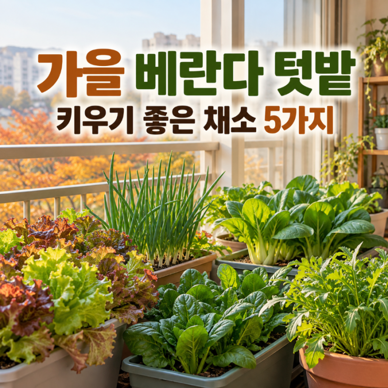 가을 베란다 텃밭에 심기 좋은 채소 5가지, 초보도 작은 화분부터