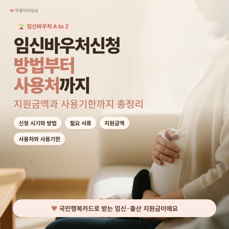 임신바우처신청 방법, 지원금액과 사용처까지 총정리