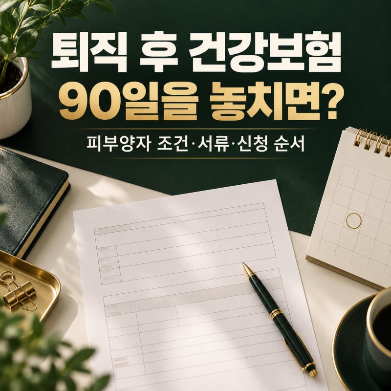 퇴직했는데 건강보험료 고지서가 왔다면? 피부양자 등록 90일의 차이