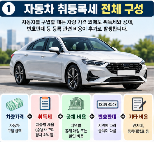 자동차 취등록세 계산, 차량 가격별로 얼마나 나올까?