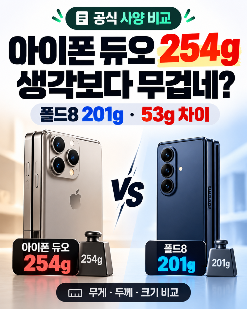 아이폰 듀오, 가벼울 줄 알았는데…갤럭시 Z 폴드8과 53g 차이 체감?